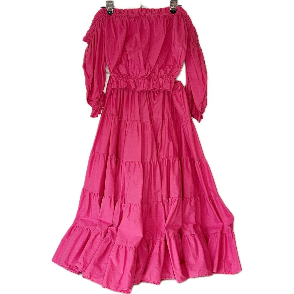 Womens Two Piece Pink Renaissance Dancer Princess Dress Large Halloween Costume